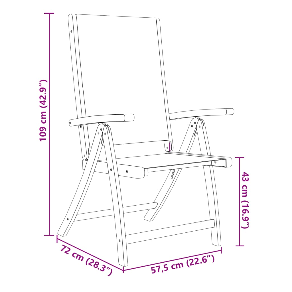 vidaXL Set Pranzo da Giardino 9pz Legno Massello di Acacia e Textilene