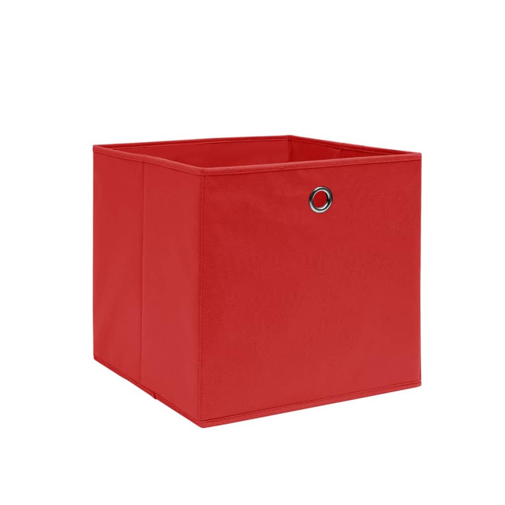 vidaXL Contenitori 4 pz in Tessuto non Tessuto 28x28x28 cm Rosso