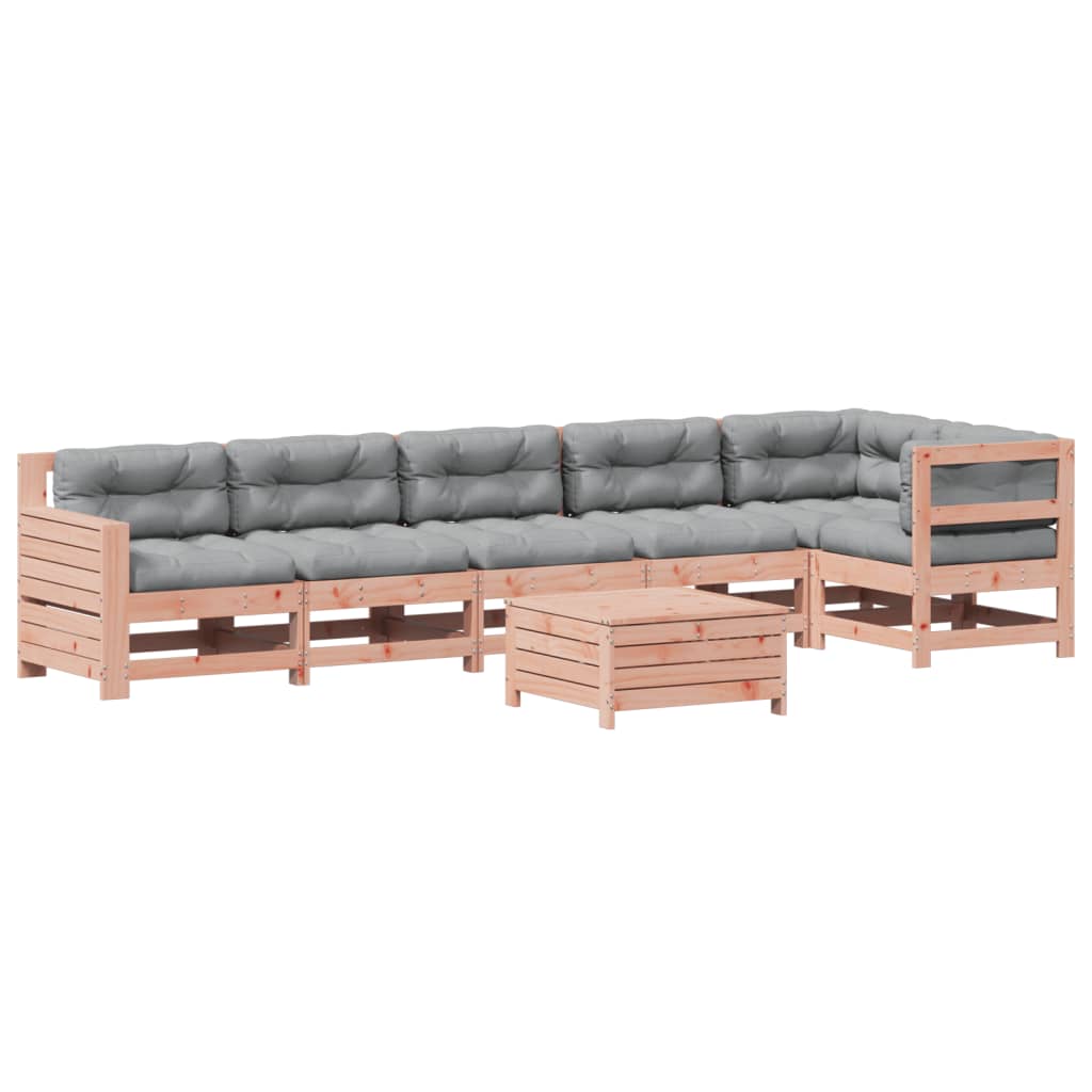 vidaXL Set Divani Giardino 7 pz con Cuscini Legno Massello di Douglas