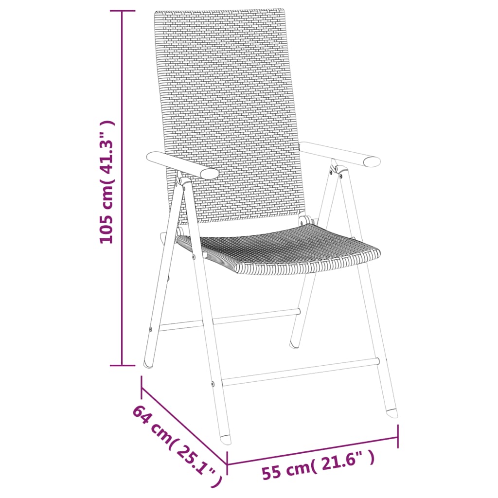 vidaXL Set da Pranzo da Giardino 7 pz Nero in Polyrattan