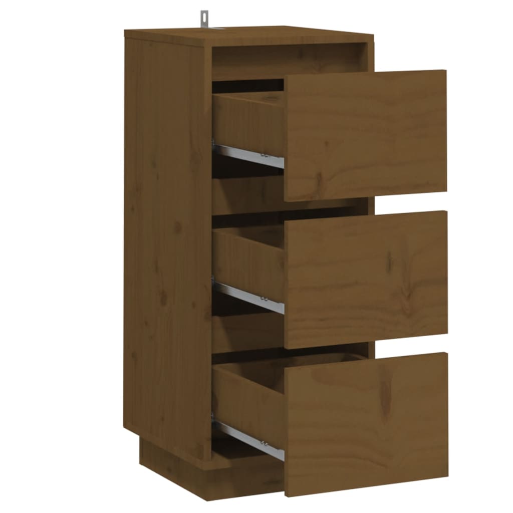 vidaXL Credenze 2 pz Ambra 32x34x75 cm in Legno Massello di Pino