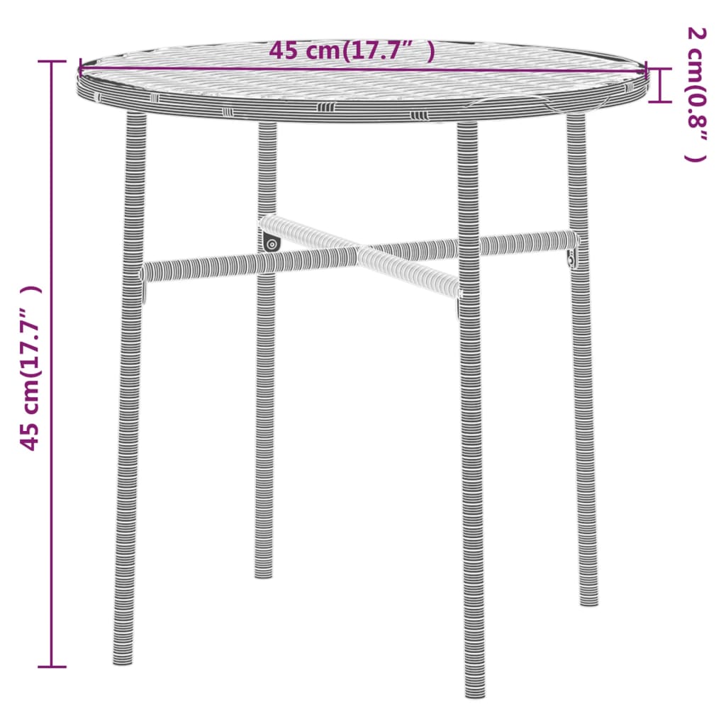 vidaXL Set Mobili da Pranzo per Giardino 3 pz in Polyrattan Grigio