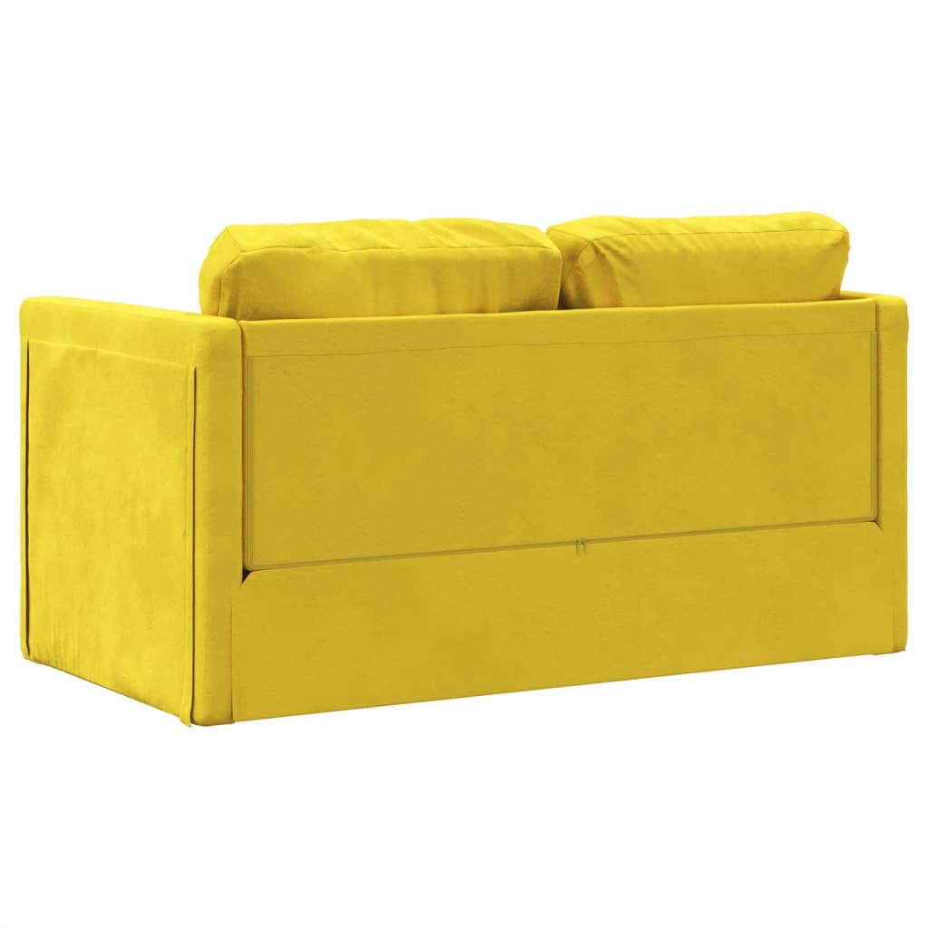 vidaXL Divano Letto da Terra 2 in 1 Giallo Scuro 122x204x55 cm Velluto