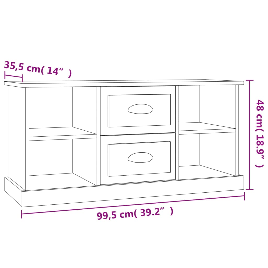 vidaXL Mobile Porta TV Nero 99,5x35,5x48 cm in Legno Multistrato