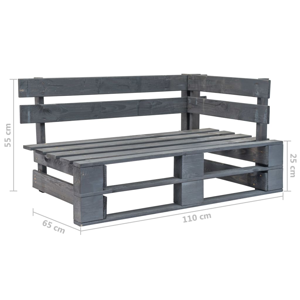 vidaXL Divano Angolare da Giardino Pallet Legno Pino Impregnato Grigio