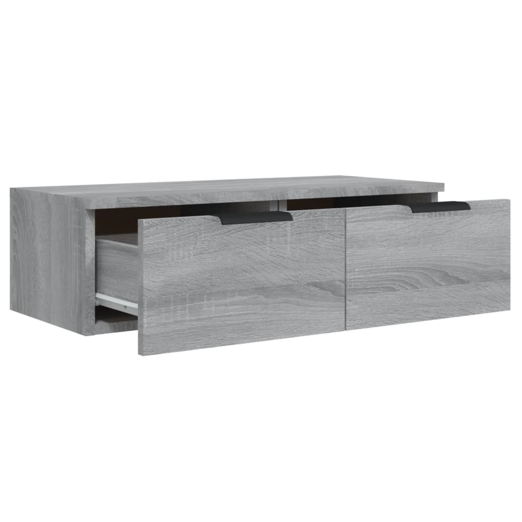 vidaXL Mobili Pensili 2 pz Grigio Sonoma 68x30x20 cm Legno Multistrato