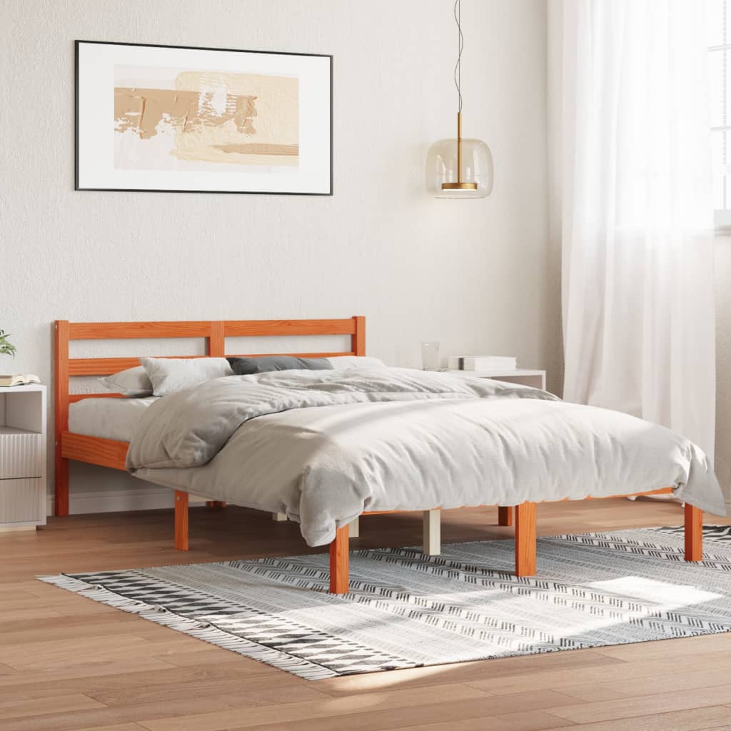 vidaXL Letto senza Materasso Marrone Cera 120x200 cm in Legno di Pino