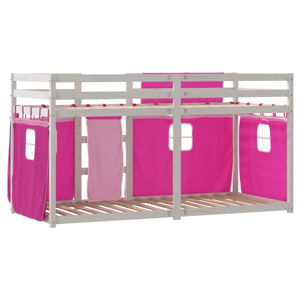 vidaXL Letto a Castello senza Materasso Rosa 90x200 cm Legno di Pino