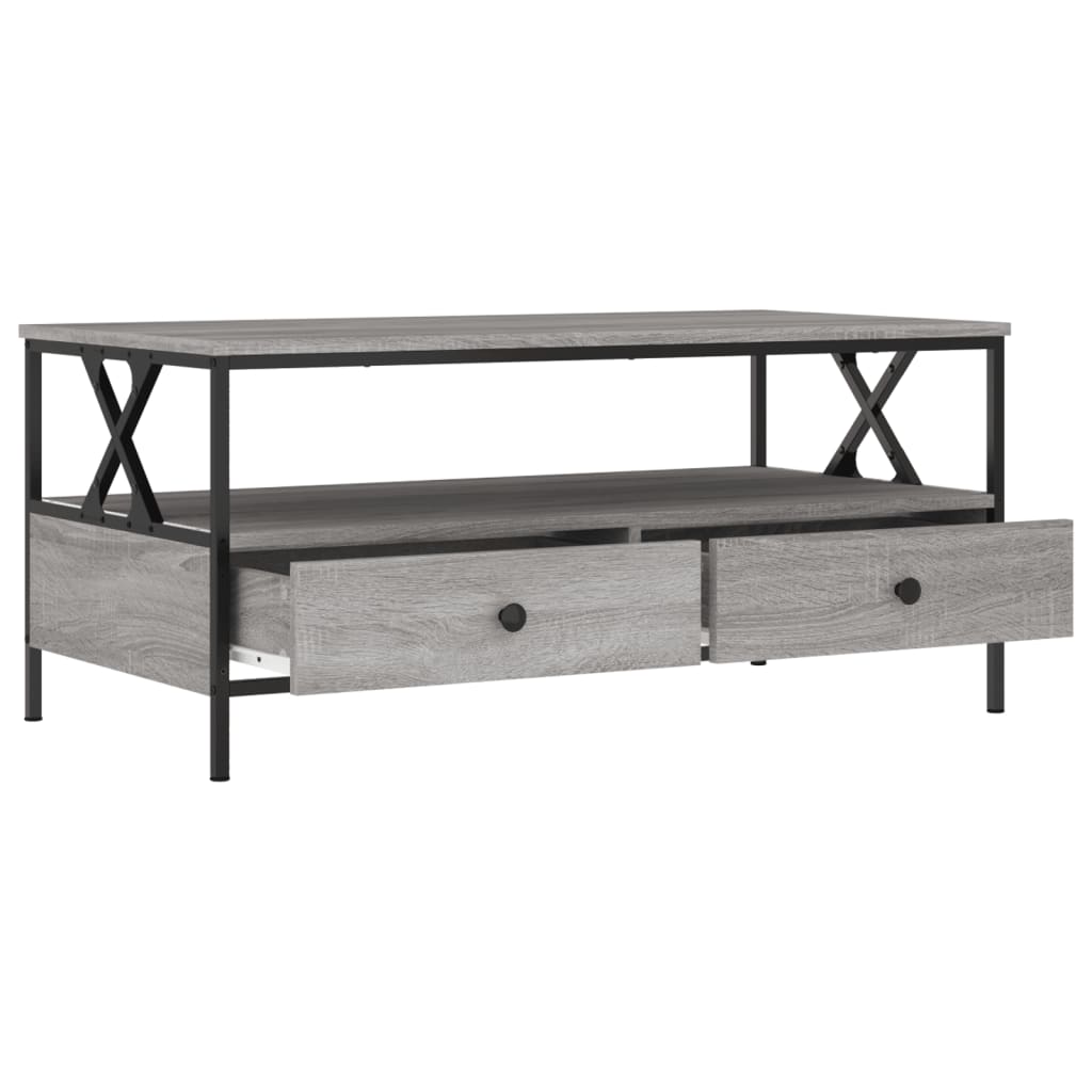 vidaXL Tavolino da Salotto Grigio Sonoma 100x51x45cm Legno Multistrato