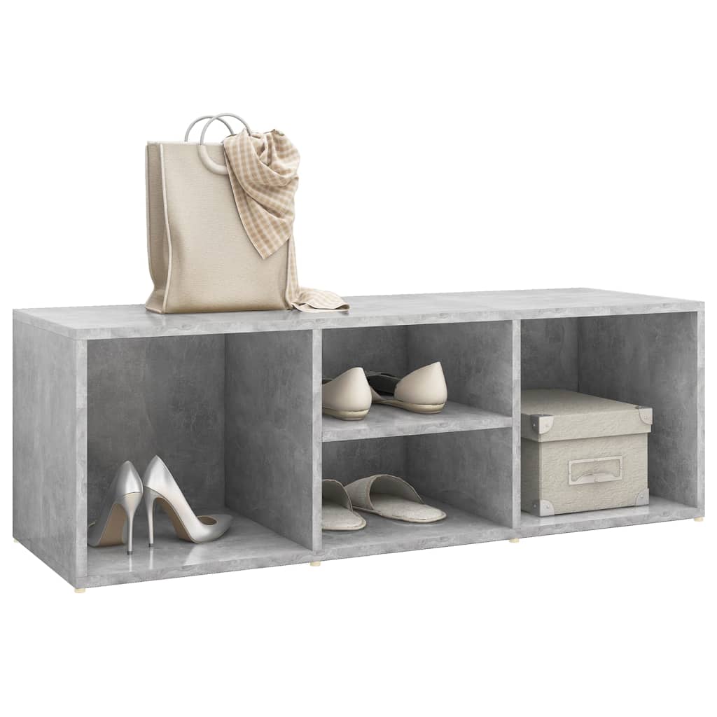 vidaXL Panca Porta Scarpe Grigio Cemento 105x35x35cm Legno Multistrato