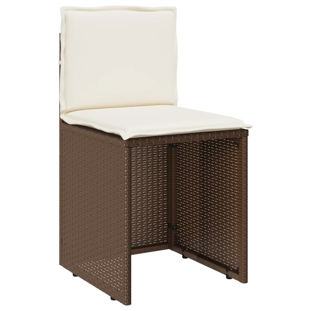 vidaXL Set Bistrò 3 pz con Cuscini Marrone in Polyrattan