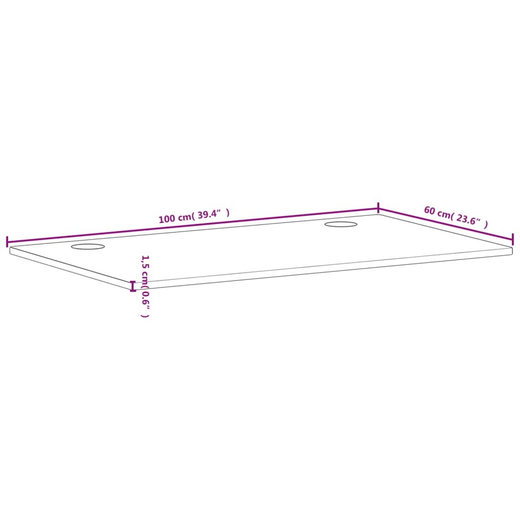 vidaXL Piano per Scrivania 100x60x1,5 cm in Legno Massello di Faggio