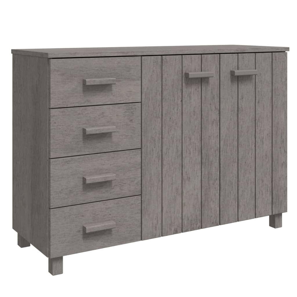 vidaXL Credenza HAMAR Grigio Chiaro 113x40x80cm Legno Massello di Pino