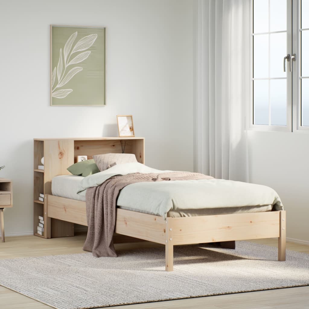 vidaXL Letto Libreria senza Materasso 90x190 cm Legno Massello Pino