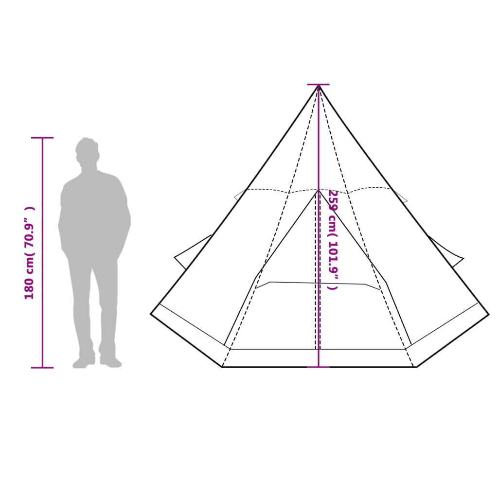 vidaXL Tenda da Campeggio Tipi per 4 Persone Blu Impermeabile