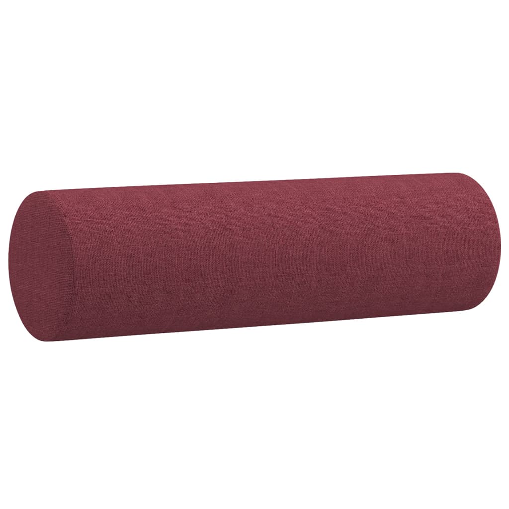 vidaXL Cuscini Decorativi 2 pz Rosso Vino Ø15x50 cm in Tessuto