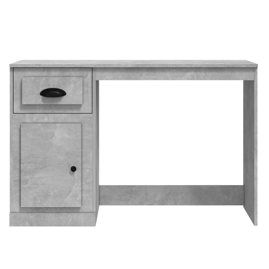 vidaXL Scrivania Cassetto Grigio Cemento 115x50x75cm Legno Multistrato