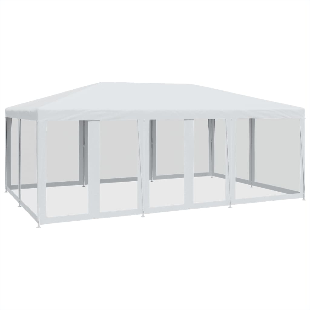 vidaXL Tenda per Feste con 10 Pareti Laterali in Rete Bianca 6x4m HDPE