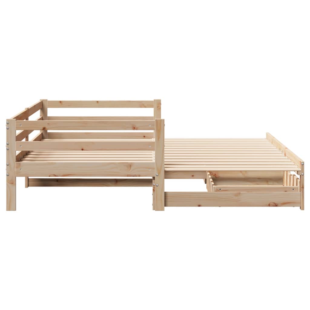 vidaXL Dormeuse Letto Estraibile e Cassetti Bianca 80x200cm Legno Pino