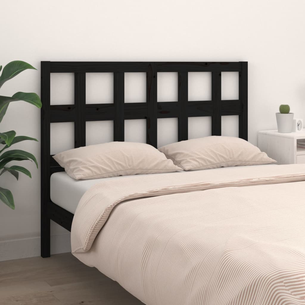 vidaXL Testiera per Letto Nera 125,5x4x100cm in Legno Massello di Pino