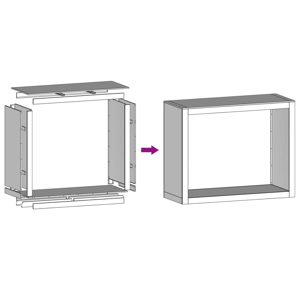 vidaXL Rastrelliera per Legna da Ardere Antracite 100x40x80 cm Acciaio