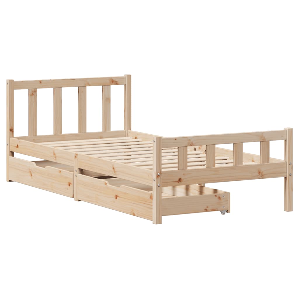 vidaXL Letto senza Materasso 75x190 cm in Legno Massello Pino