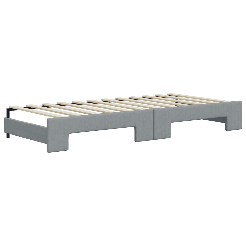 vidaXL Divano Letto Estraibile Materassi Grigio Chiaro 80x200 Tessuto