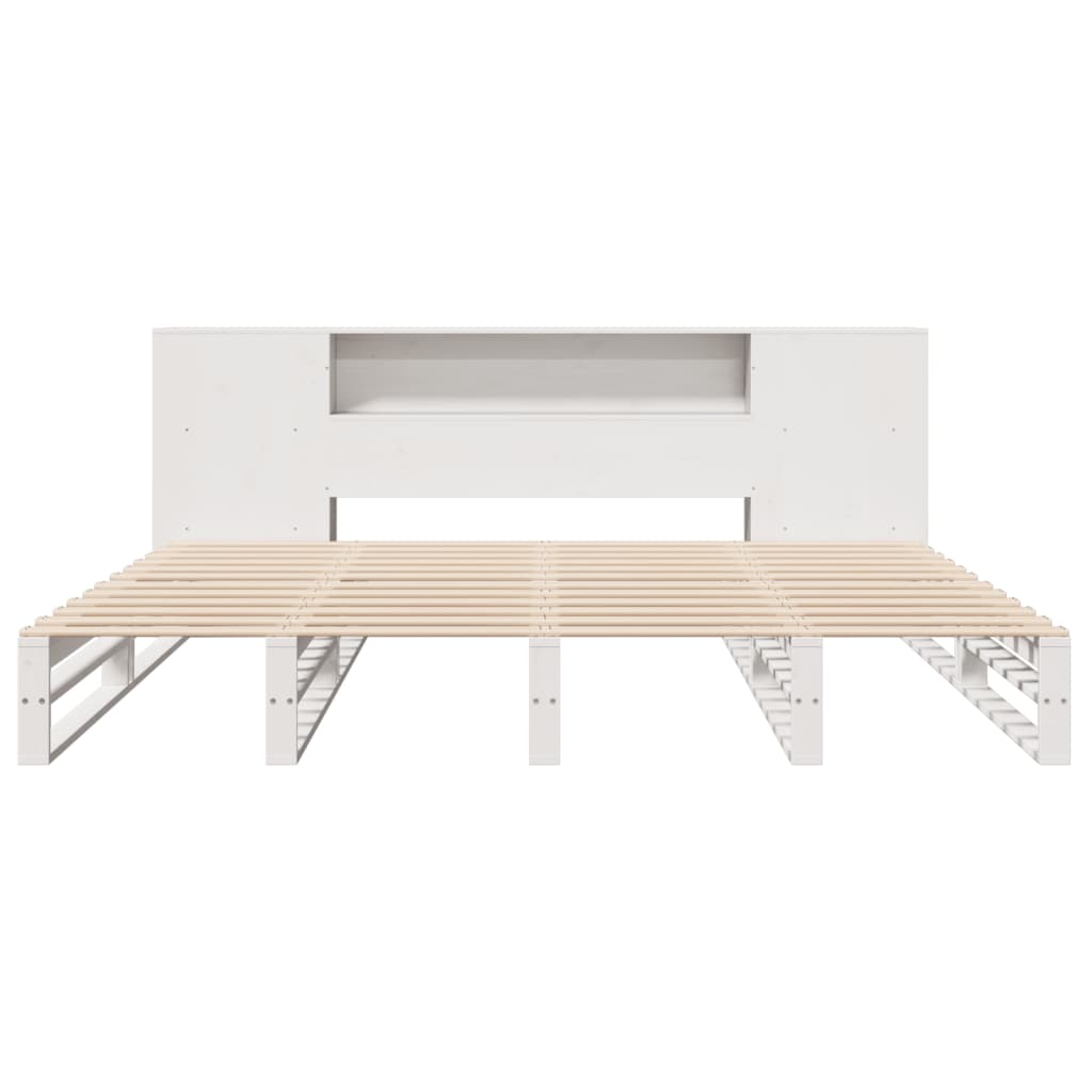 vidaXL Letto Libreria senza Materasso Bianco 180x200 cm Legno Massello