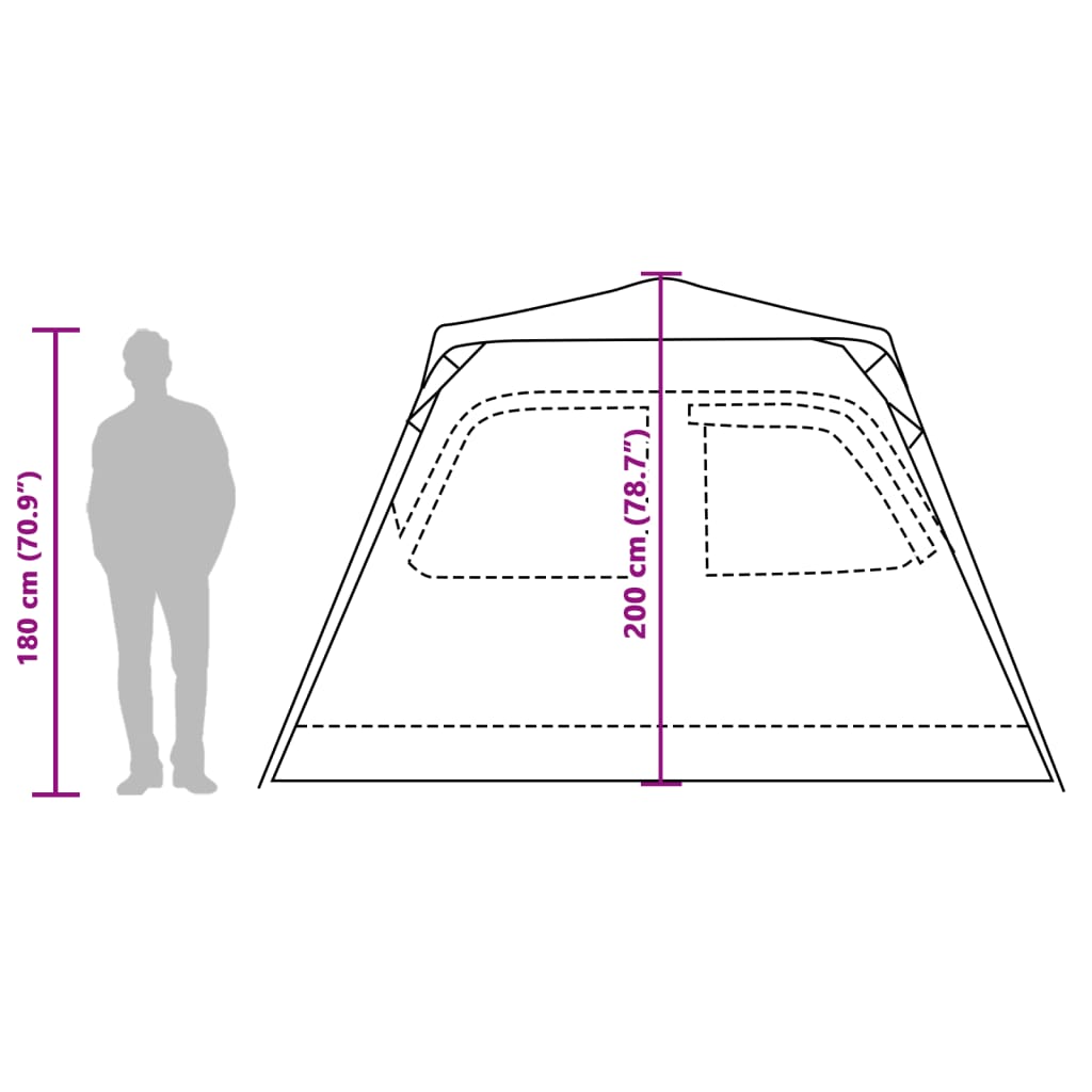 vidaXL Tenda Familiare a Cupola 6 Persone Verde a Rilascio Rapido