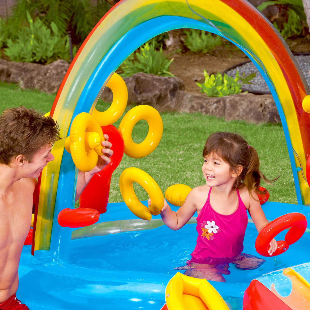 Intex Piscina Gonfiabile Rainbow Ring Play Center 297x193 x135 cm