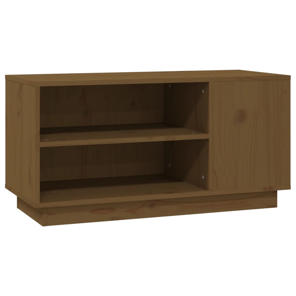 vidaXL Mobile Porta TV ambra 80x35x40,5 cm in Legno Massello di Pino