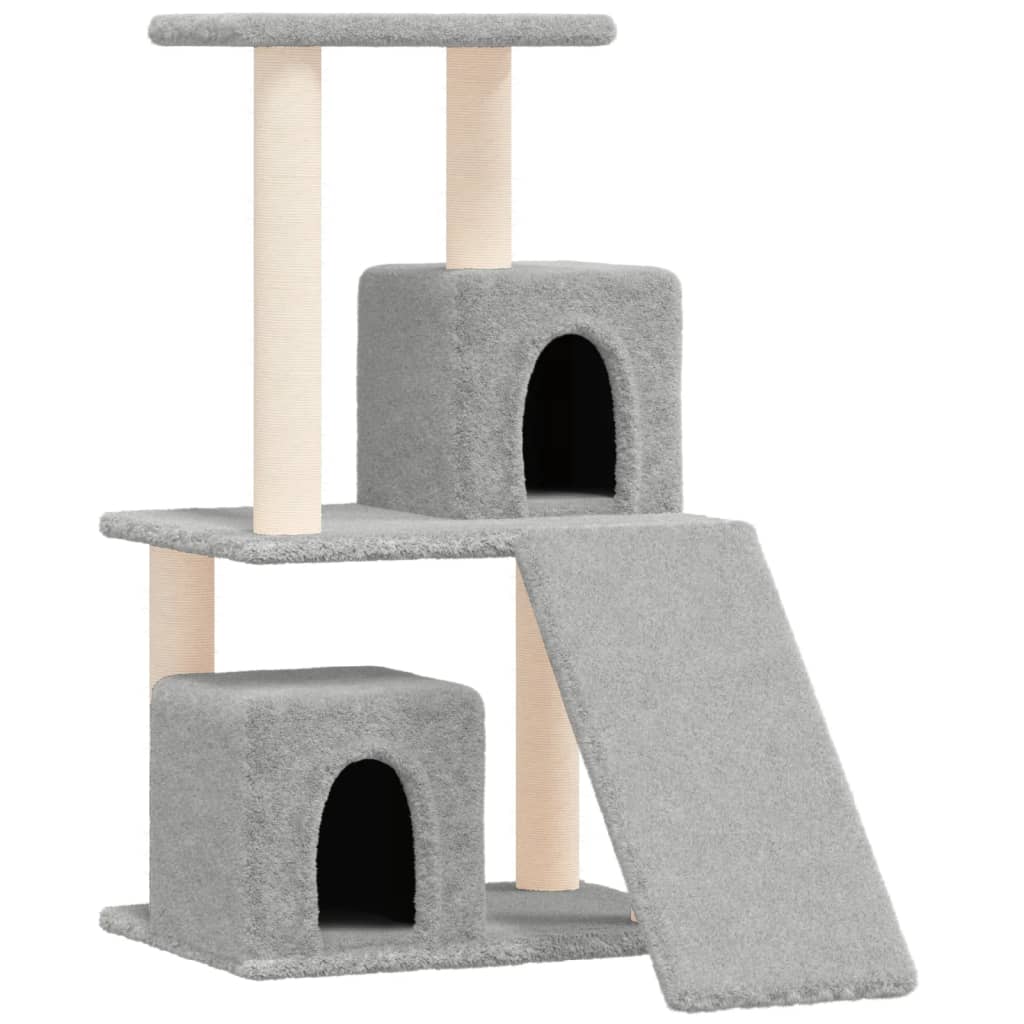 vidaXL Albero per Gatti con Tiragraffi in Sisal Grigio Chiaro 82 cm