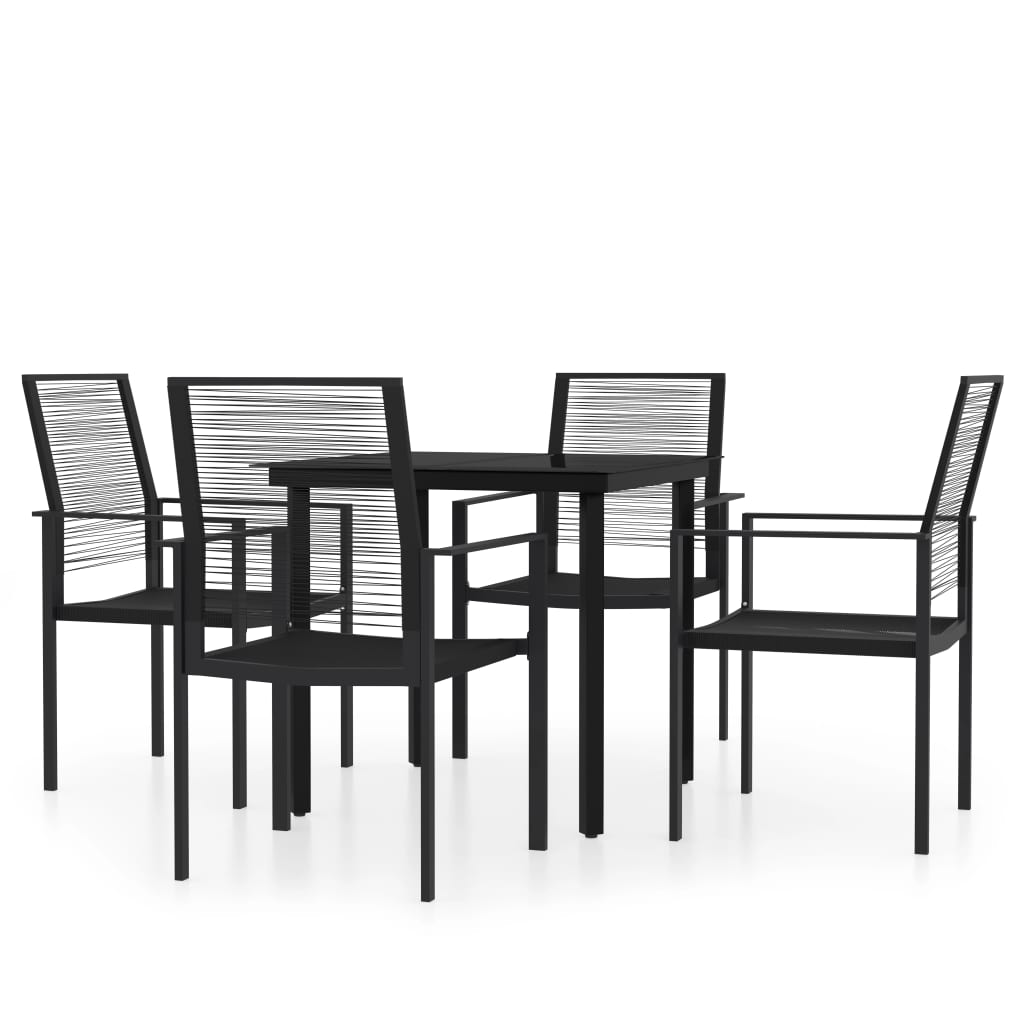 vidaXL Set Mobili da Pranzo per Giardino 5 pz Nero