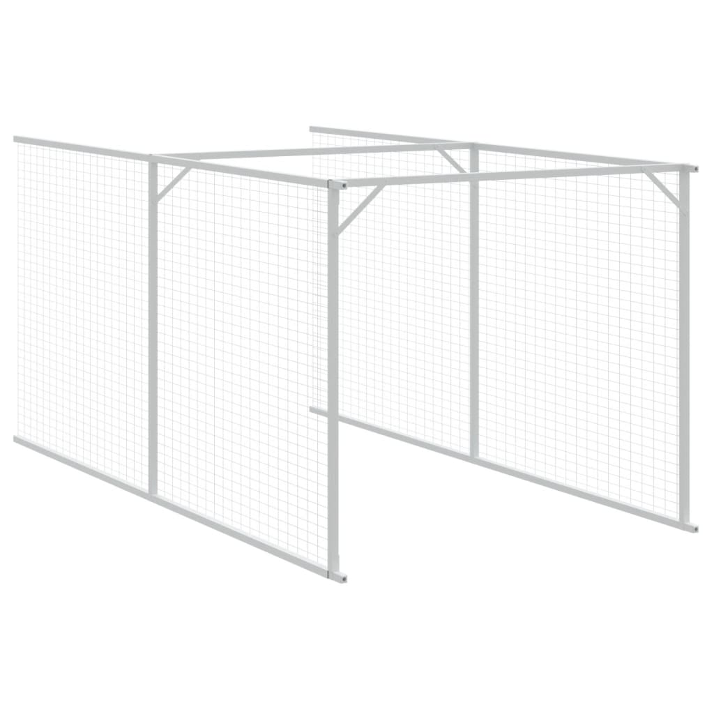 vidaXL Casetta Cani Tetto Grigio Chiaro 117x609x123 cm Acciaio Zincato