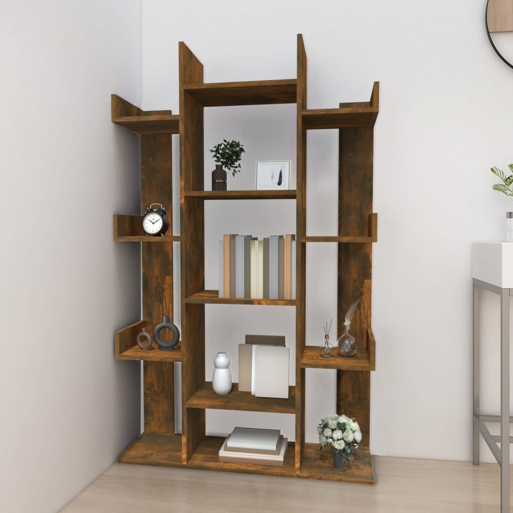 vidaXL Libreria Rovere Fumo 86x25,5x140 cm in Legno Multistrato