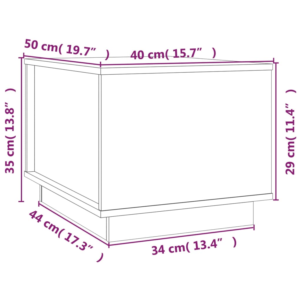 vidaXL Tavolino da Salotto 40x50x35 cm in Legno Massello di Pino