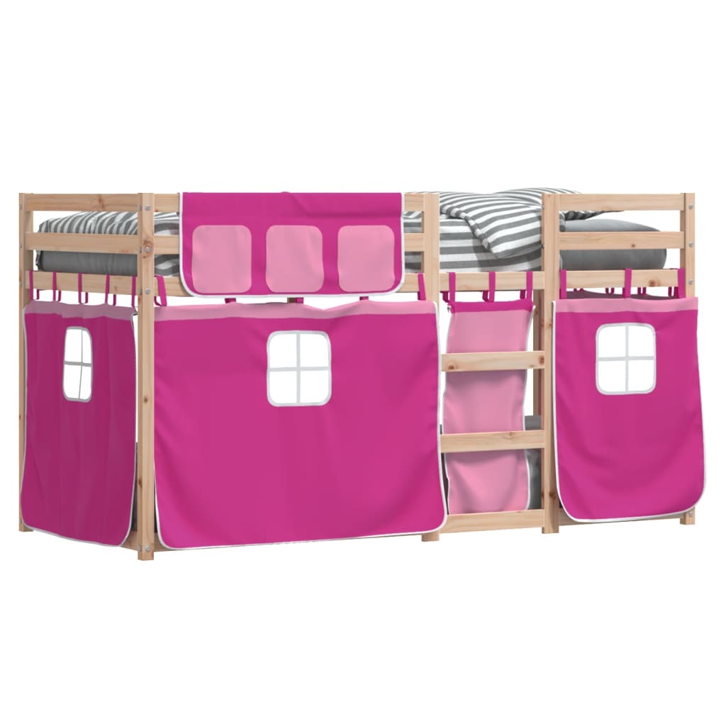 vidaXL Letto a Castello senza Materasso Rosa 90x200 cm Legno di Pino