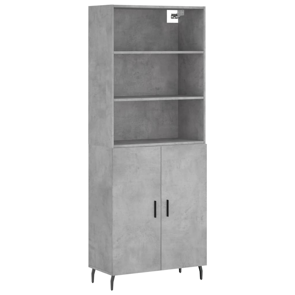 vidaXL Credenza Grigio Cemento 69,5x34x180 cm in Legno Multistrato