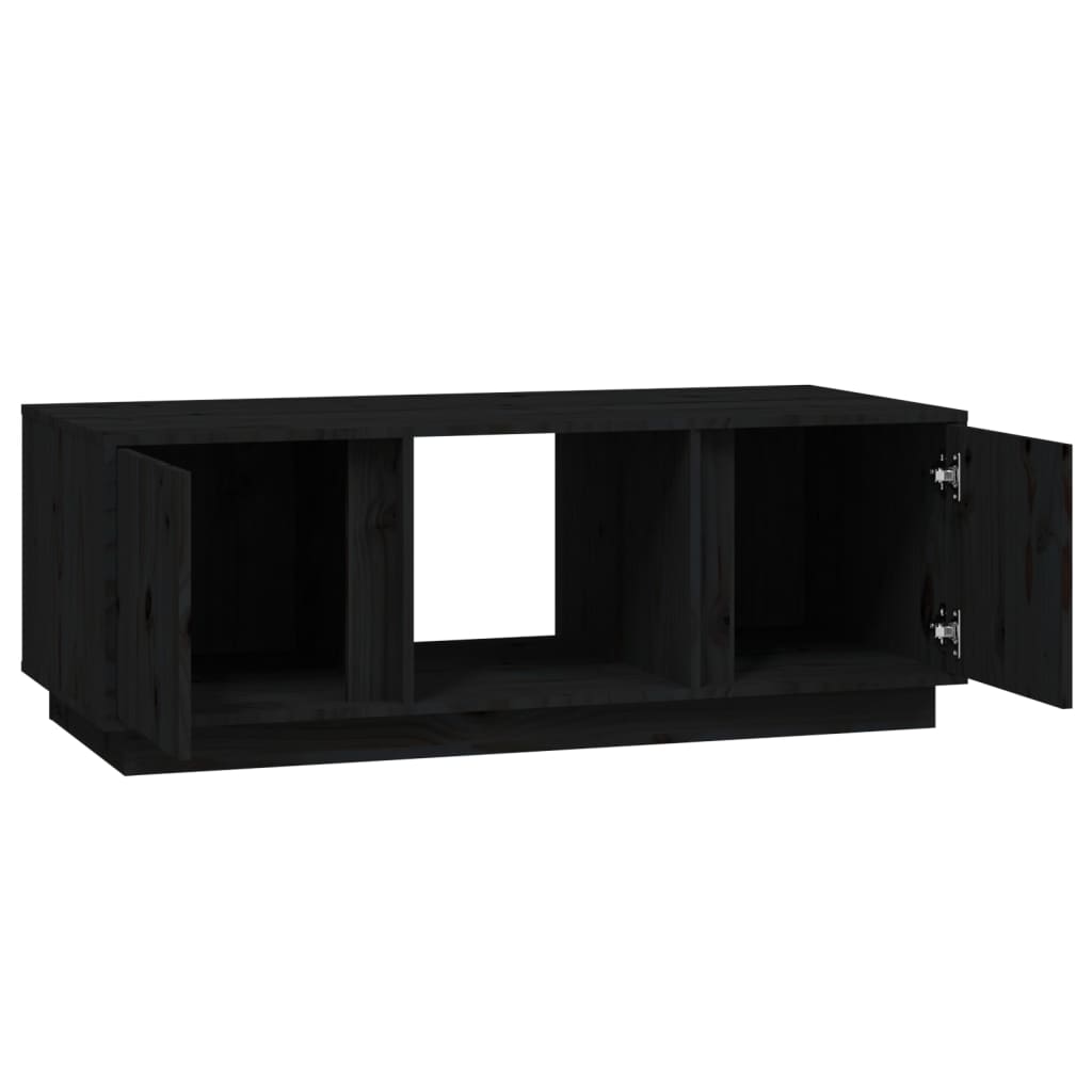 vidaXL Tavolino da Salotto Nero 110x50x40 cm Legno Massello di Pino