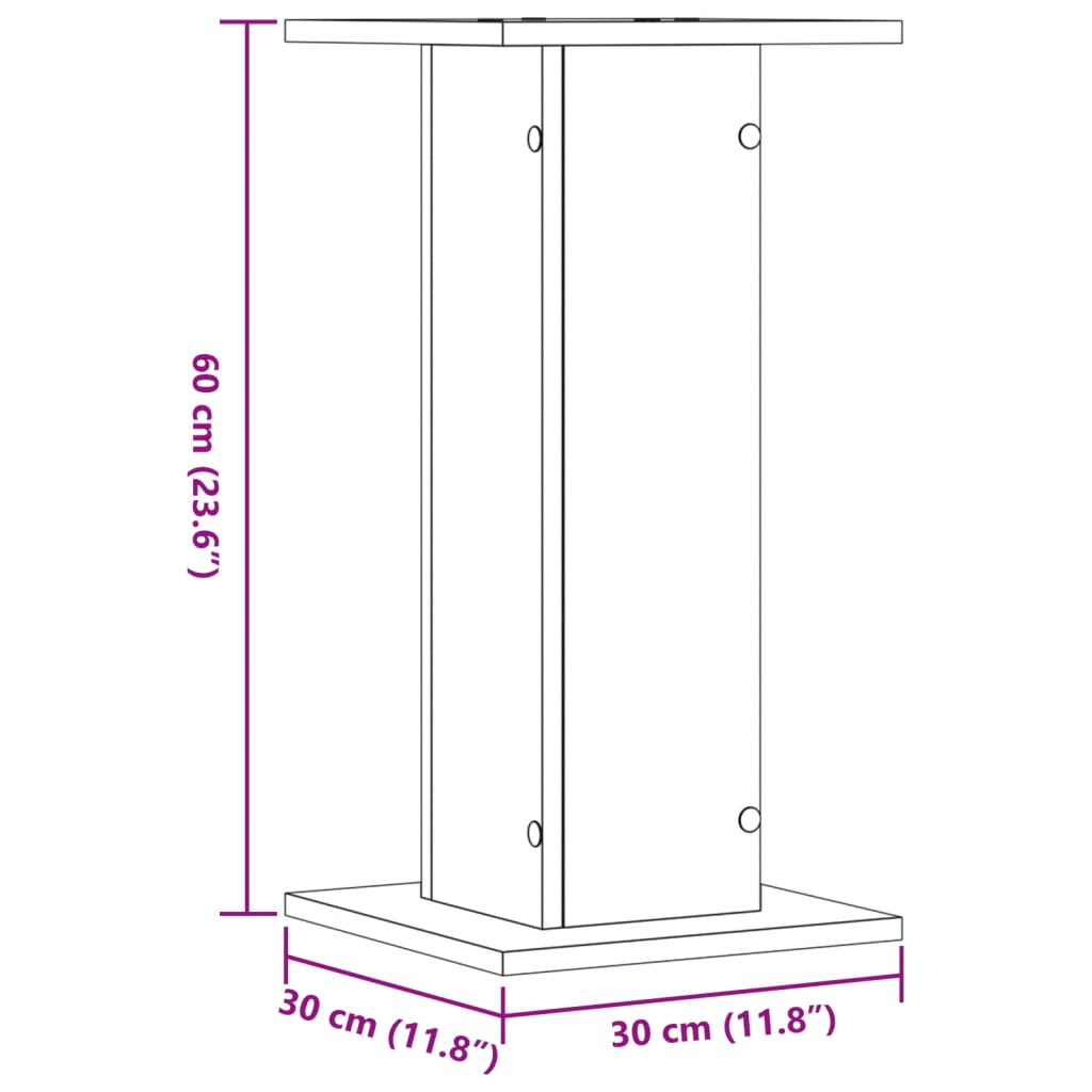 vidaXL Supporti per Piante 2 pz Grigio Sonoma 30x30x60cm in Truciolato