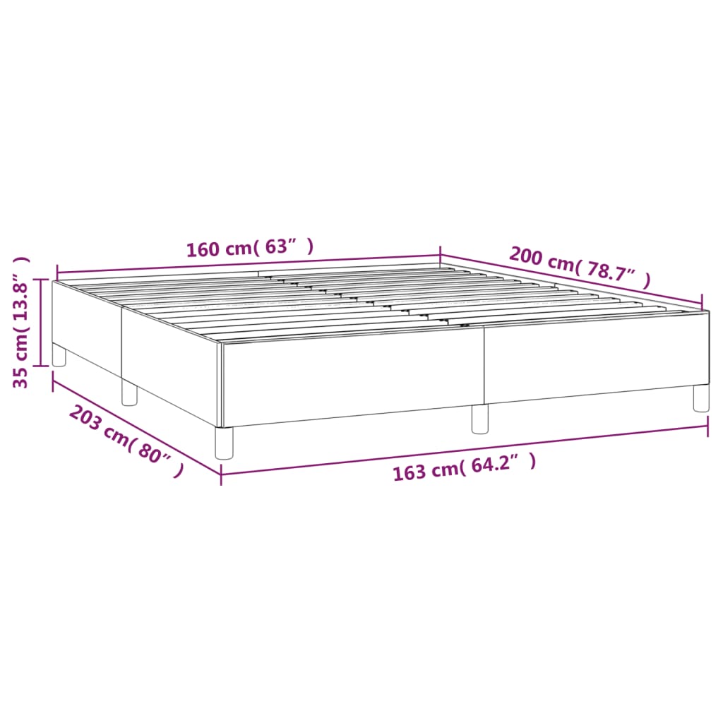 vidaXL Giroletto senza Materasso Tortora 160x200 cm in Tessuto