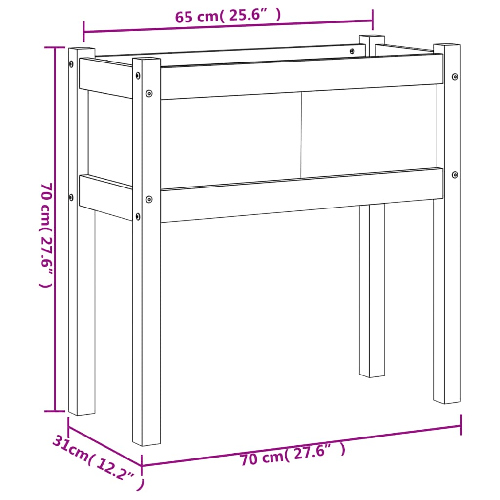 vidaXL Fioriere da Giardino 2 pz con Gambe Legno Massello di Douglas