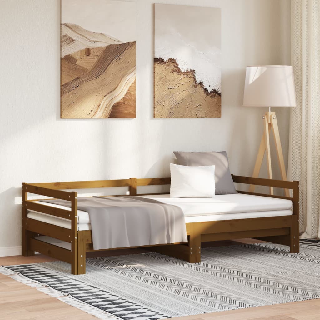 vidaXL Dormeuse Estraibile senza Materasso Marrone Ambra 2x(90x200) cm