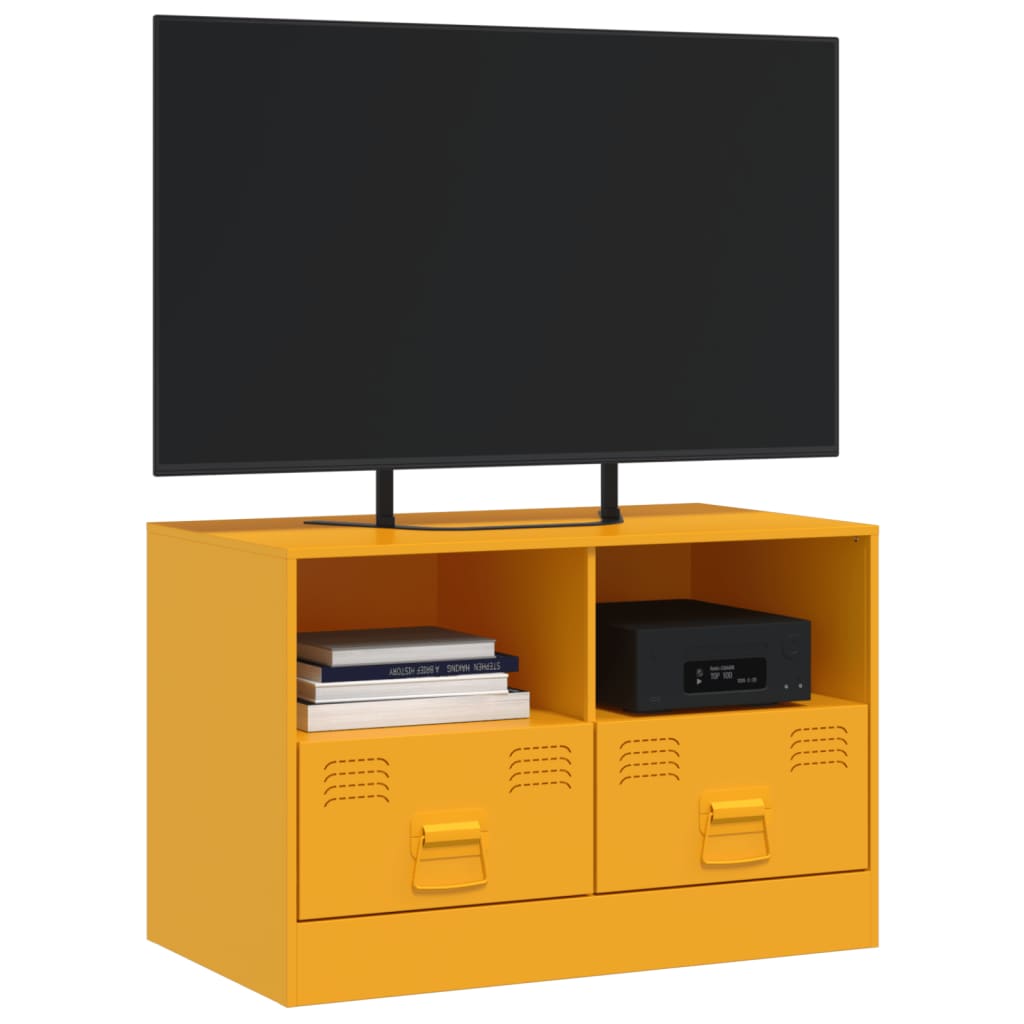 vidaXL Mobili TV 2 pz Giallo Senape 67x39x44 cm in Acciaio