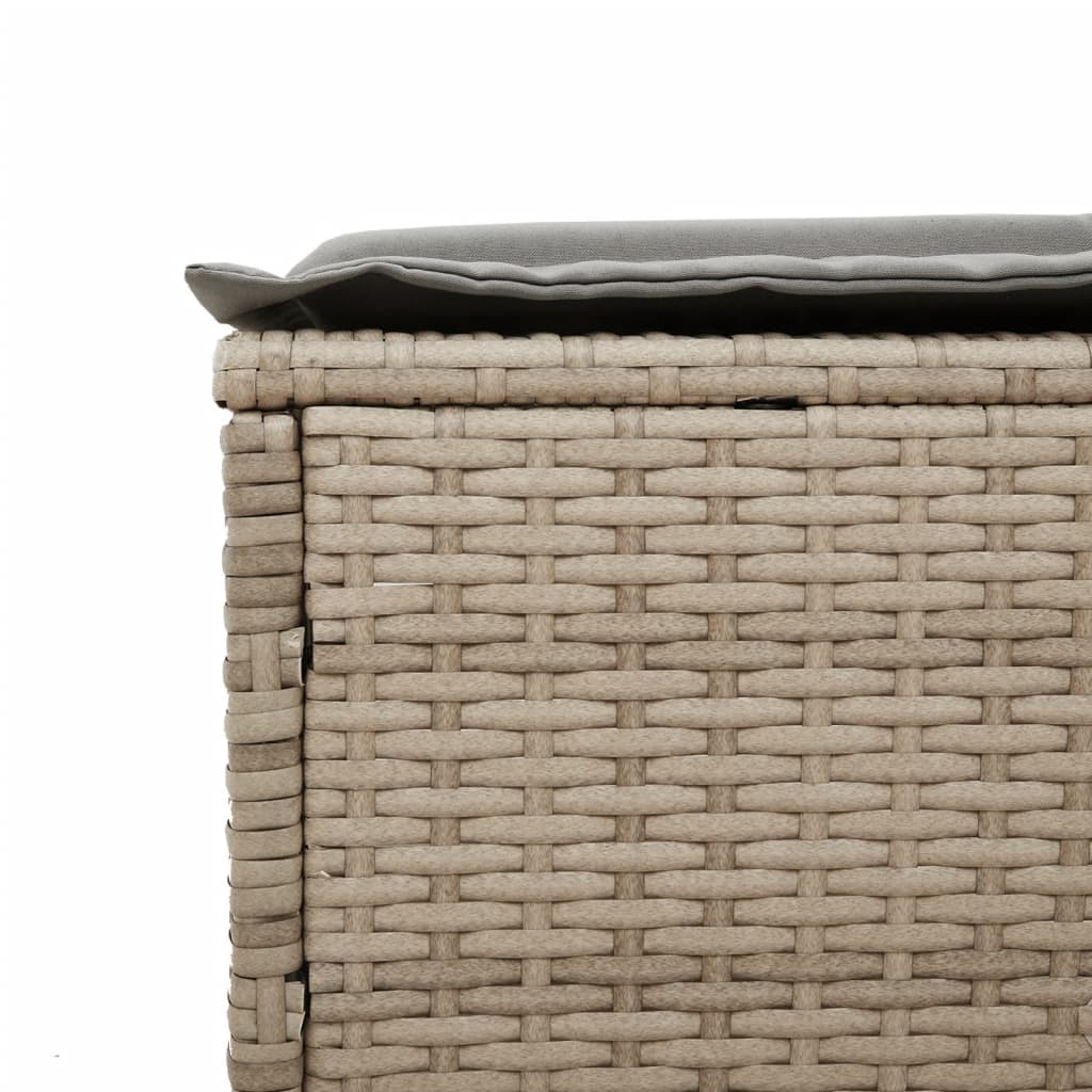 vidaXL Lettino Prendisole con Cuscini Beige in Polyrattan