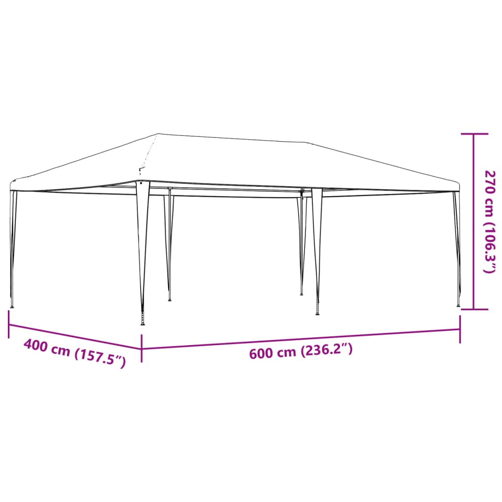 vidaXL Tenda per Feste 4x6 m Blu