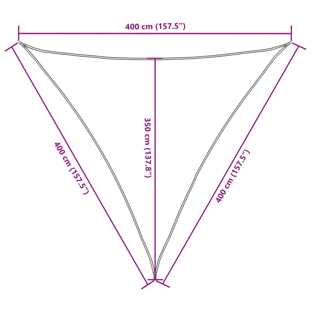 vidaXL Parasole a Vela Oxford Triangolare 4x4x4 m Crema