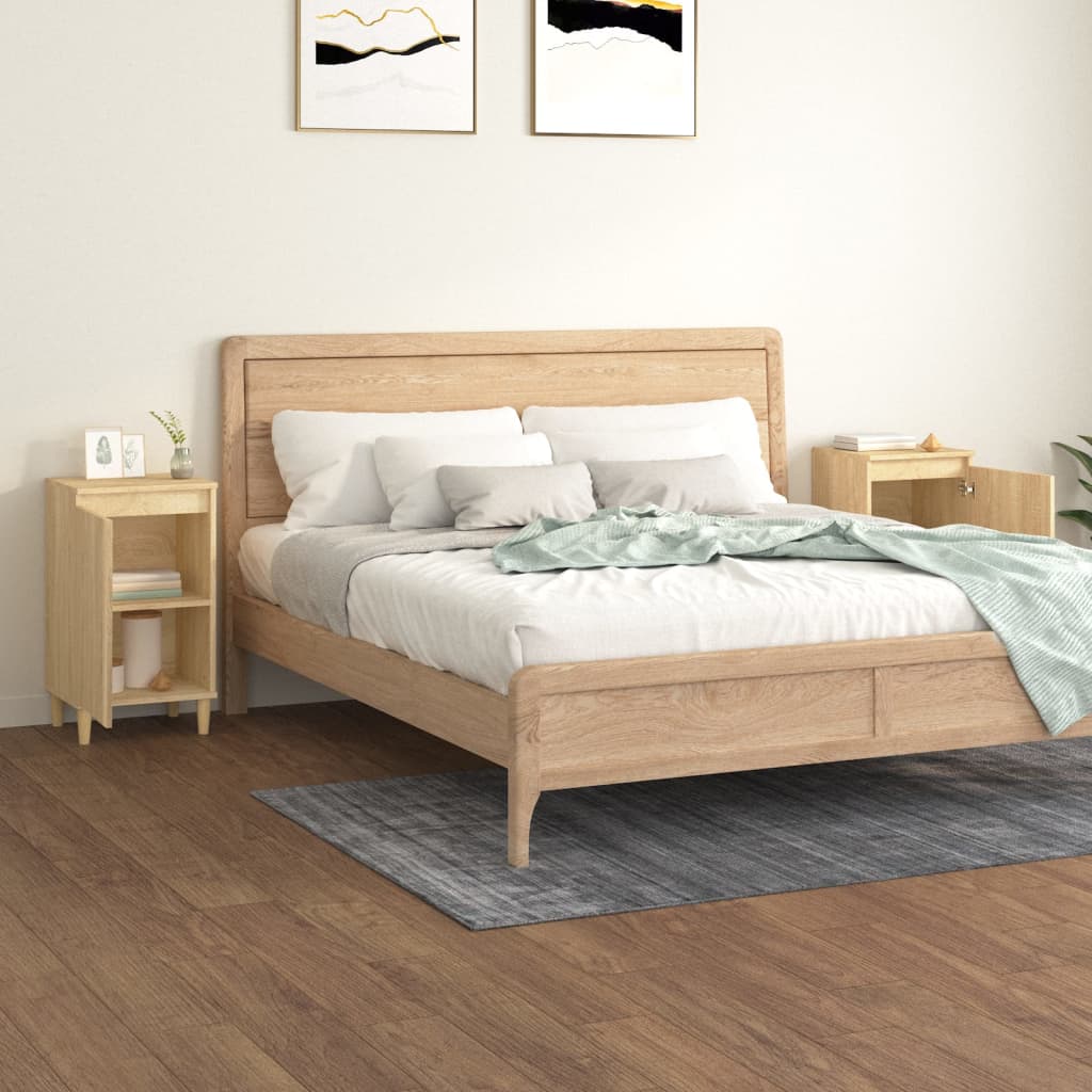 vidaXL Comodini 2 pz Rovere Sonoma 40x35x70 cm in Legno Multistrato