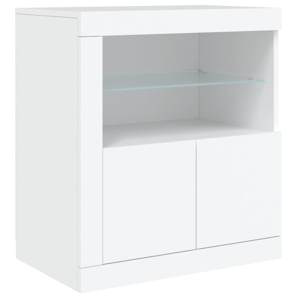 vidaXL Credenza con Luci LED Bianca 162x37x67 cm