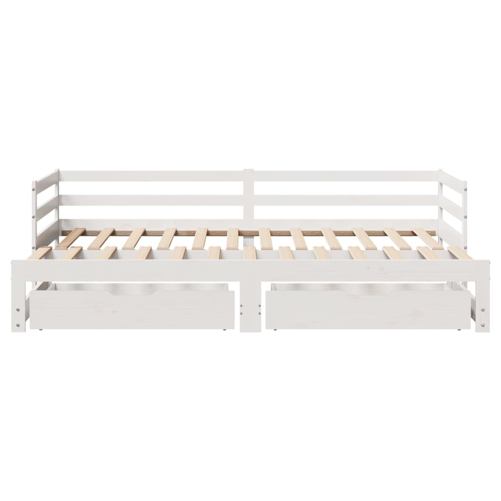 vidaXL Dormeuse Letto Estraibile e Cassetti Bianco 90x190cm Legno Pino